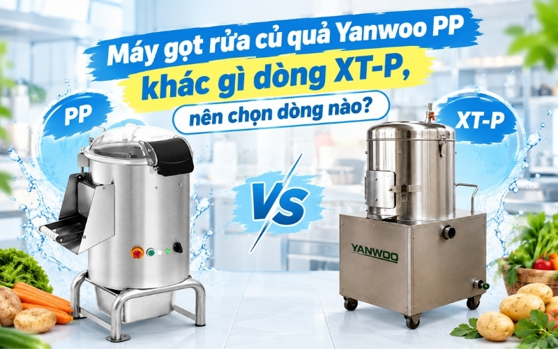 Máy gọt rửa củ quả Yanwoo PP khác gì dòng XT-P, nên chọn dòng nào