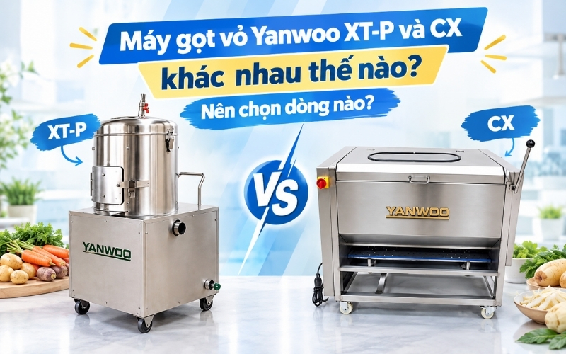Máy gọt vỏ Yanwoo XT-P và CX khác nhau thế nào Nên chọn dòng nào
