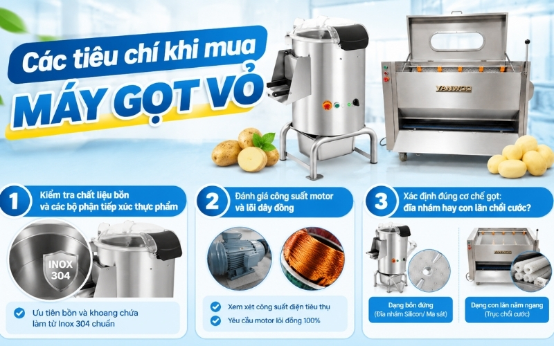 các tiêu chí khi mua máy gọt vỏ