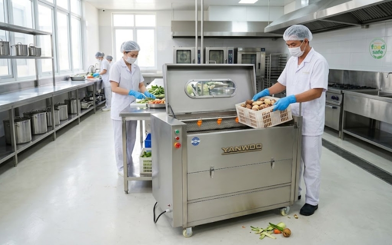 Máy chà rửa gọt vỏ củ quả Yanwoo CX-45