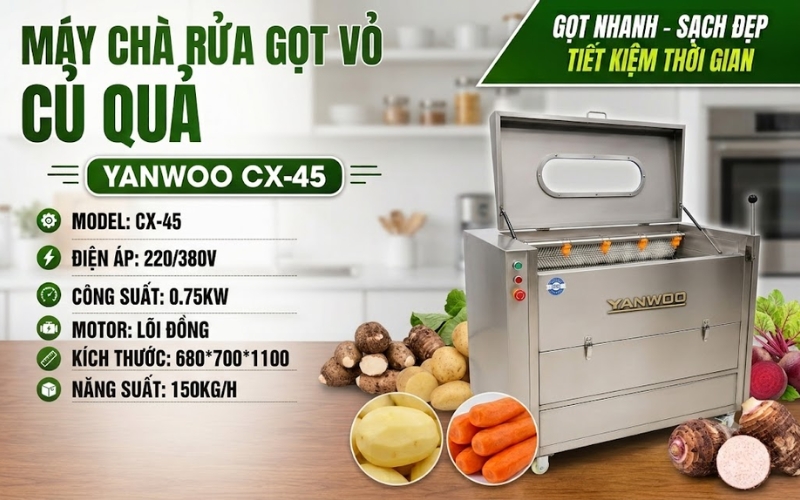 Thông số kỹ thuật của máy chà rửa củ quả Yanwoo CX-45