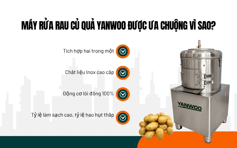 Máy rửa rau củ quả Yanwoo được ưa chuộng vì sao?