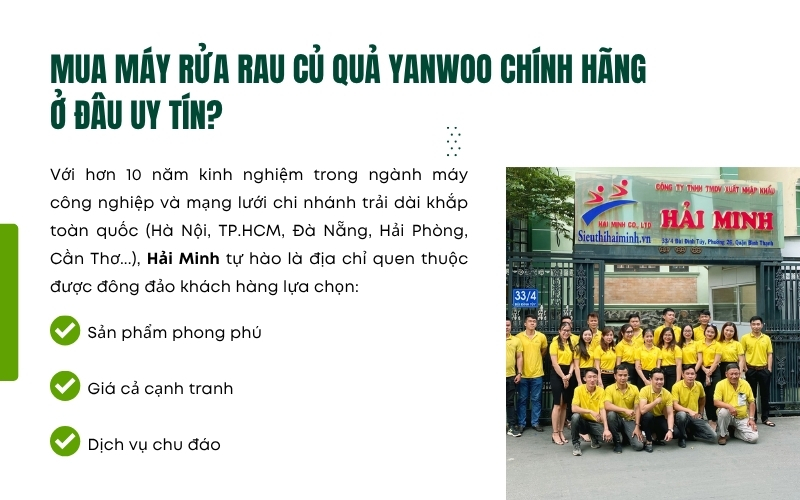 Mua máy rửa rau củ quả Yanwoo chính hãng ở đâu uy tín?