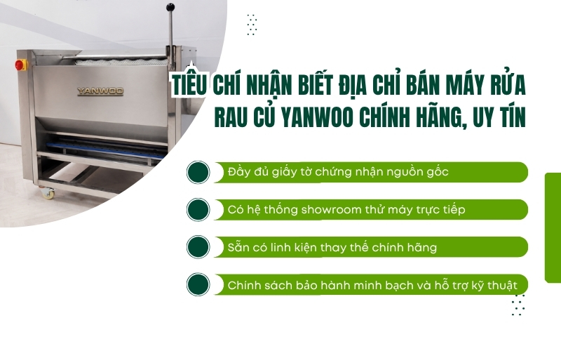 Tiêu chí nhận biết địa chỉ bán máy rửa rau củ Yanwoo chính hãng, uy tín