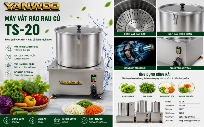 Máy vắt ráo rau củ Yanwoo TS-20
