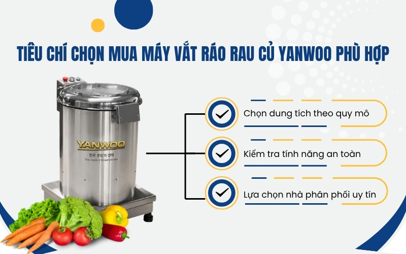 Tiêu chí chọn mua máy vắt ráo rau củ Yanwoo phù hợp