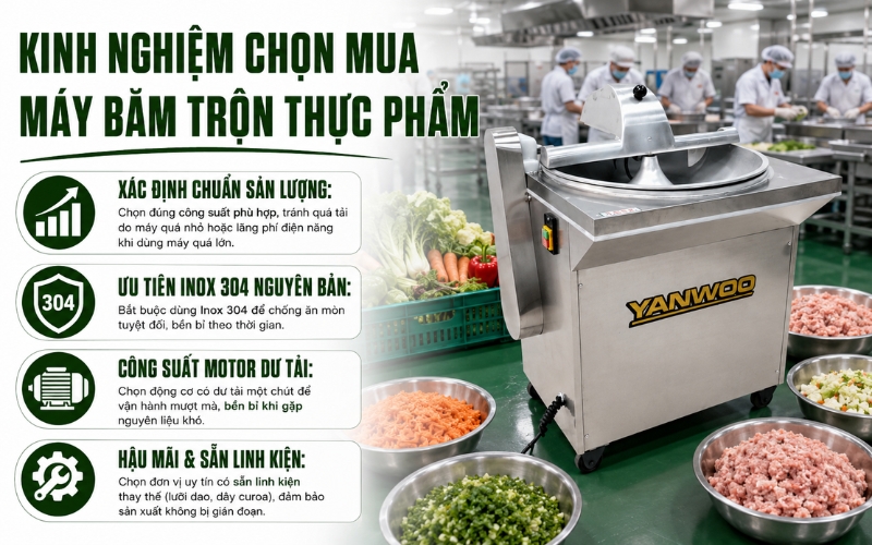 Kinh nghiệm chọn mua máy băm trộn thực phẩm phù hợp 