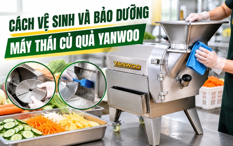 Cách vệ sinh và bảo dưỡng máy thái củ quả Yanwoo