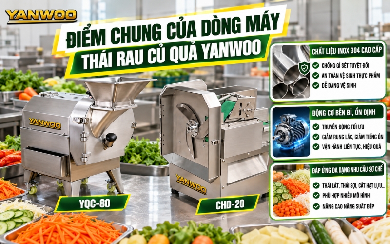 Điểm chung của dòng máy thái rau củ quả Yanwoo