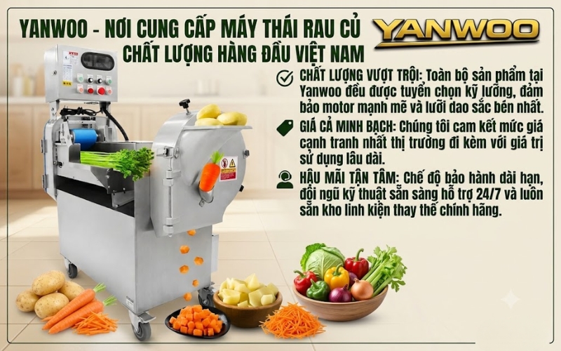 Yanwoo - Nơi cung cấp máy thái rau củ chất lượng hàng đầu Việt Nam