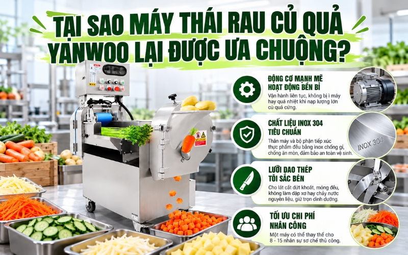 Tại sao máy thái rau củ quả Yanwoo lại được ưa chuộng?