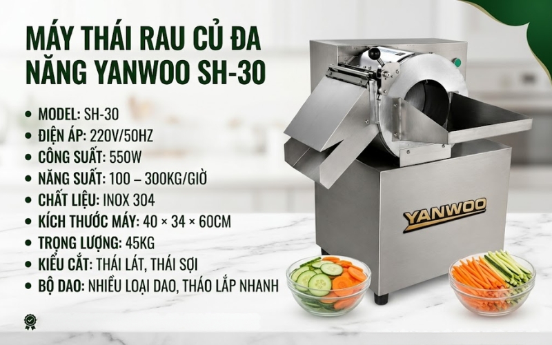 Thông số của máy thái rau củ đa năng YANWOO SH-30
