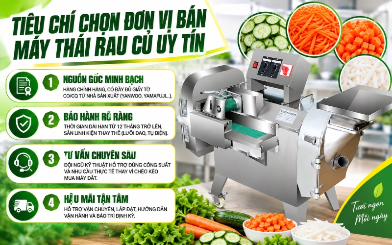 Tiêu chí chọn địa chỉ bán máy thái rau củ quả uy tín